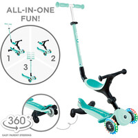 Globber patinete GO UP ACTIVE 360 WHITE LIGHTS PASTEL PIN 12