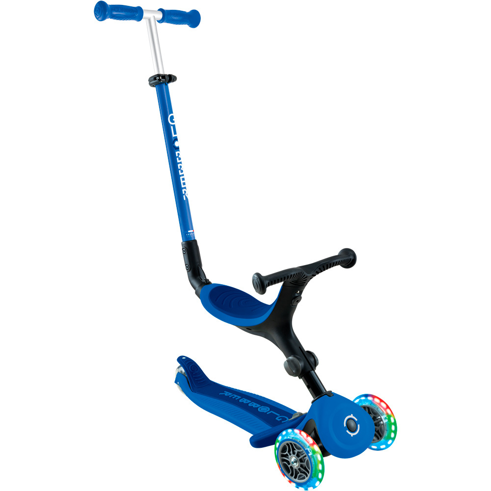 Globber patinete Go Up Active luces Navy Blue vista frontal