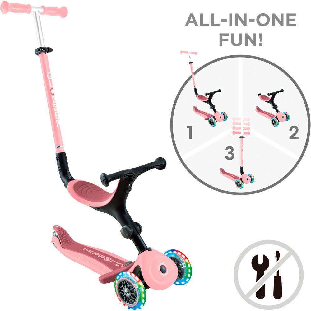 Globber patinete Go Up Active luces Rosa Pastel 12