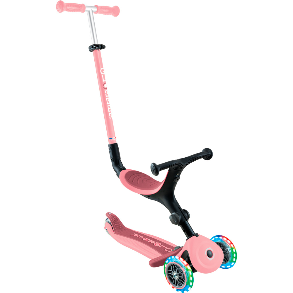 Globber patinete Go Up Active luces Rosa Pastel vista frontal