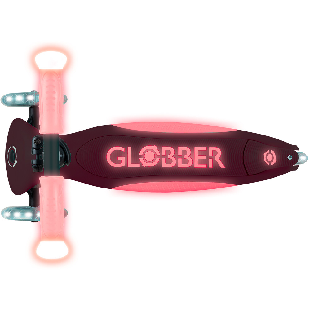 Globber patinete Patinete Elite Glow Lights Coral Pink 05