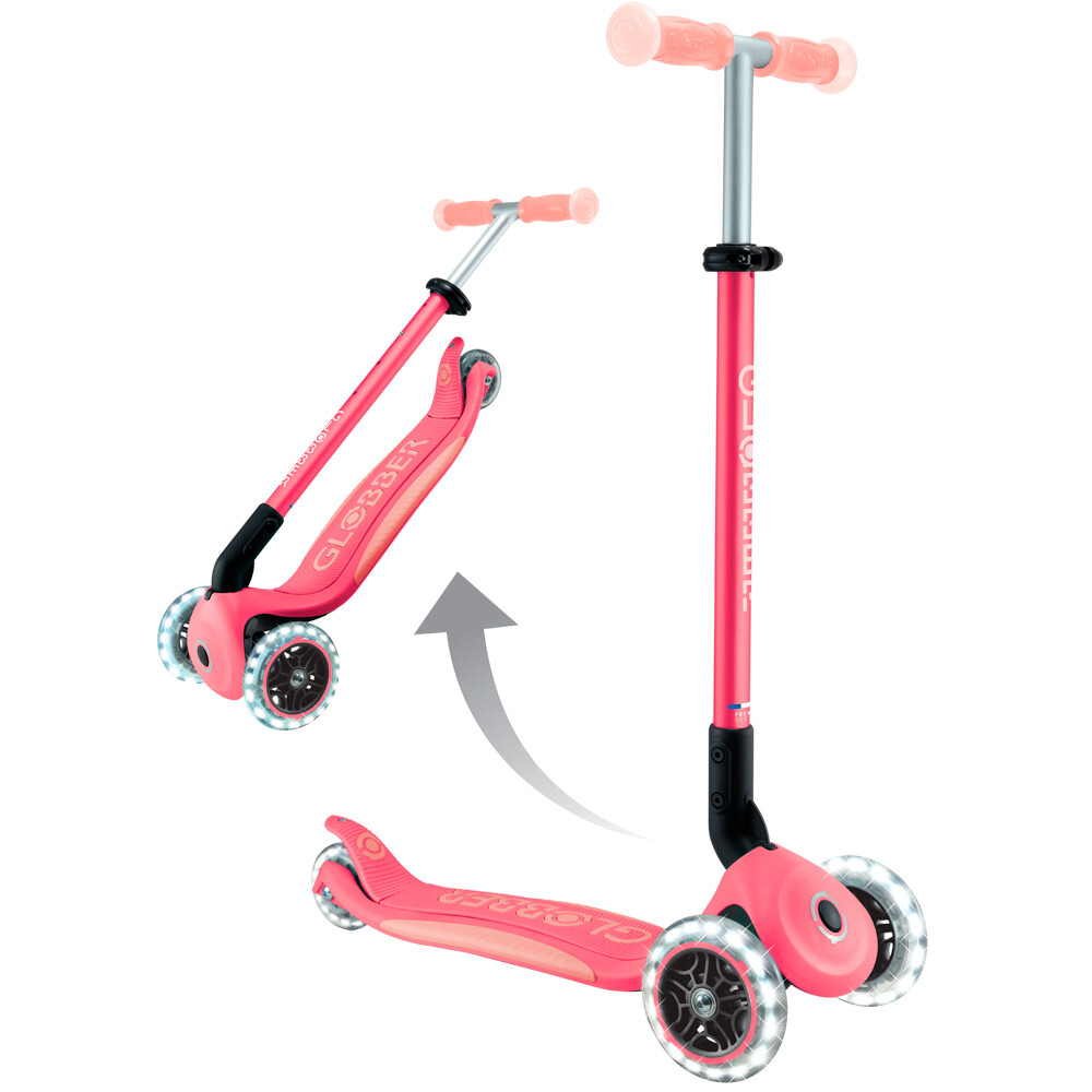 Globber patinete Patinete Elite Glow Lights Coral Pink 07