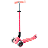 Globber patinete Patinete Elite Glow Lights Coral Pink vista frontal
