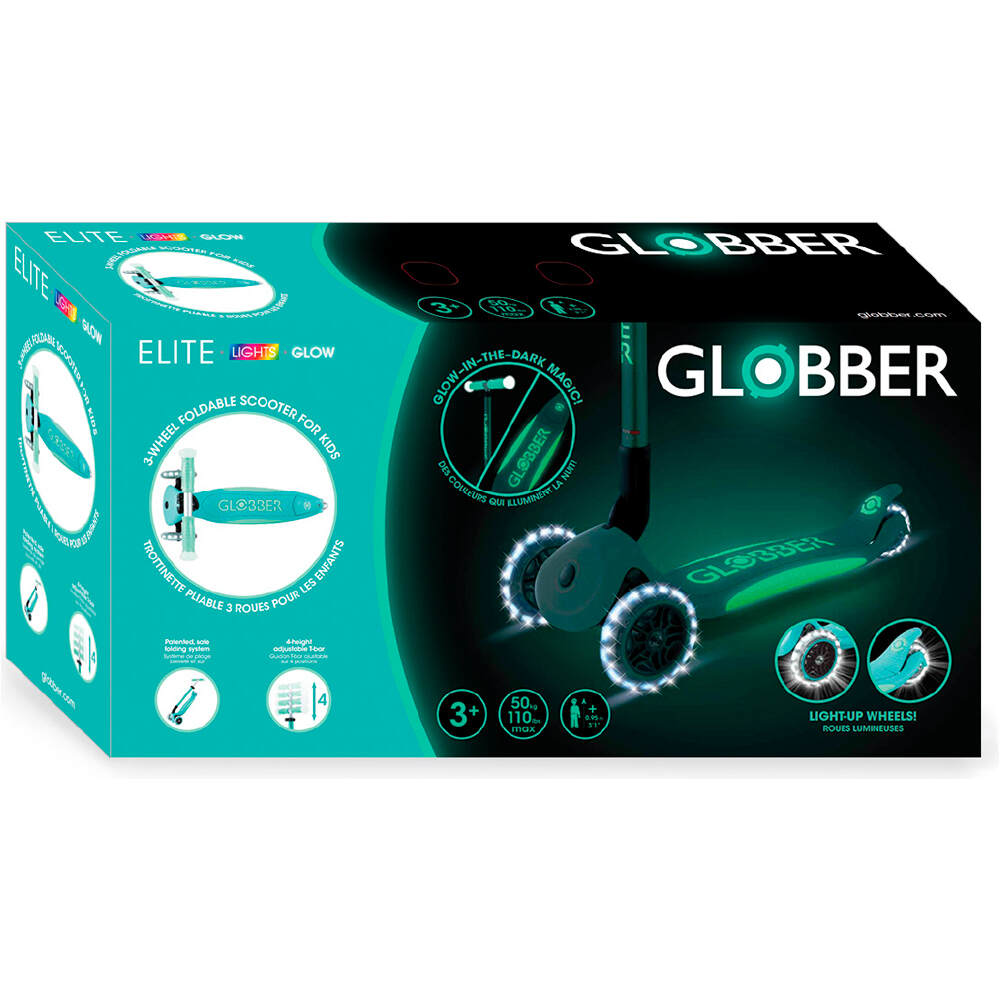 Globber patinete Patinete Elite Glow Lights Mint 08