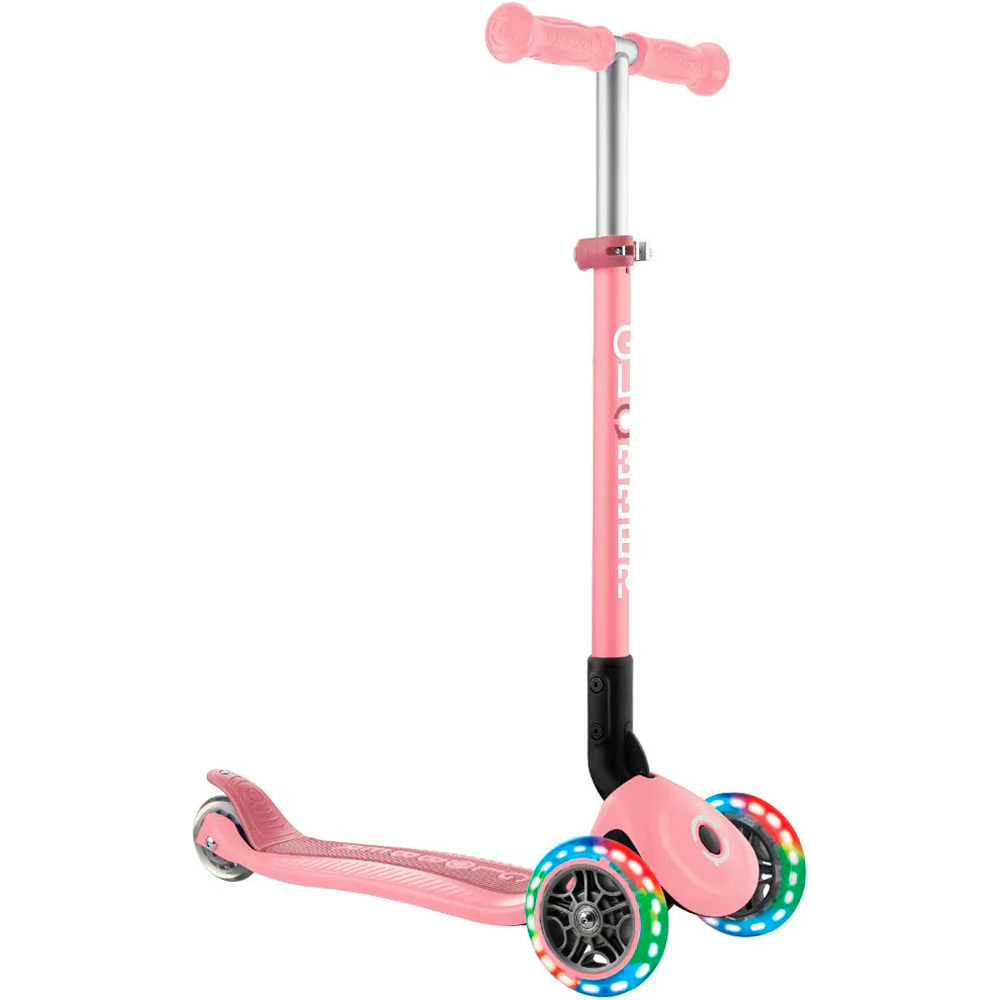 Globber patinete Patinete Primo Foldable Lights Pastel Pink vista frontal