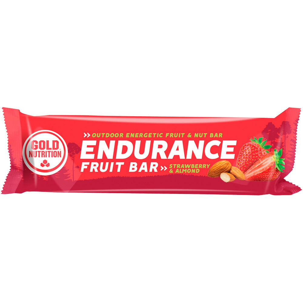 Gold Nutrition barritas energéticas ENDURANCE FRUIT BAR FRESA & ALMENDRA - 40 G vista frontal