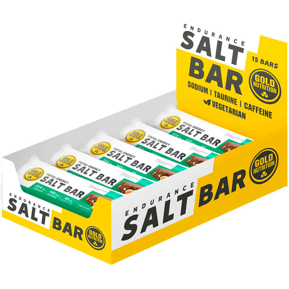 Gold Nutrition barritas energéticas ENDURANCE SALT BAR CHOCO & PEANUT - 40 G vista frontal