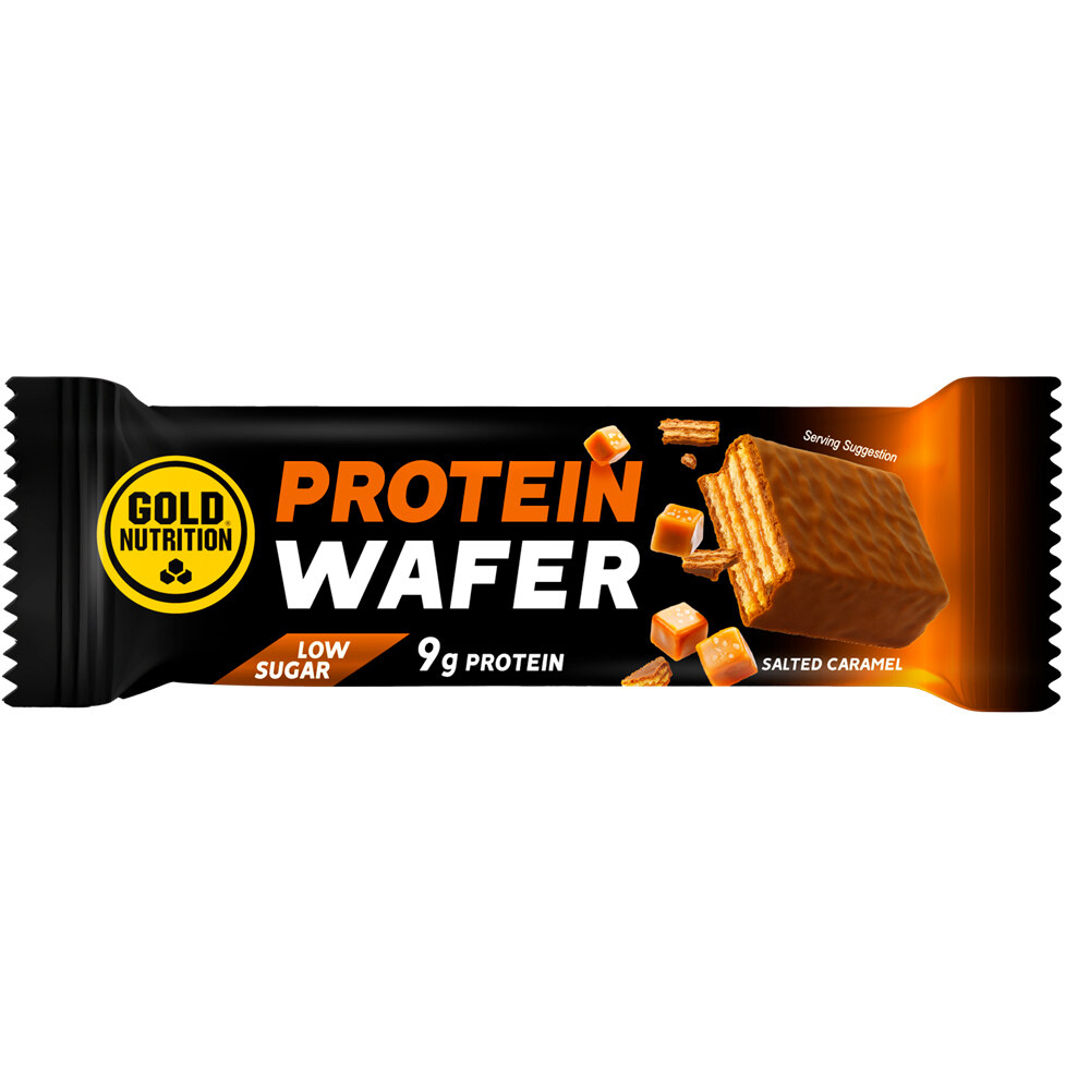 Gold Nutrition barritas energéticas PROTEIN WAFER BAR - SALTED CARAMEL - 30 G vista frontal