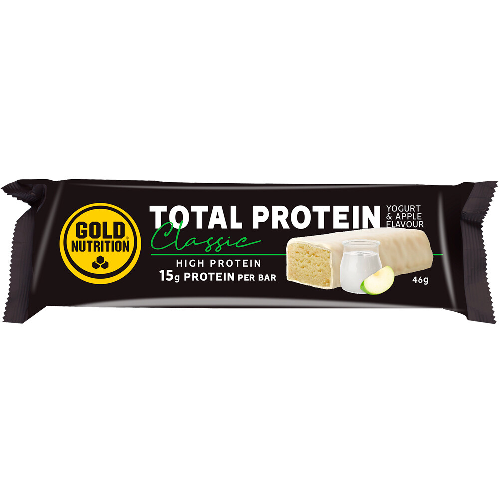 Gold Nutrition barritas energéticas TOTAL PROTEIN BAR - YOGURT/ APPLE - 46 G vista frontal