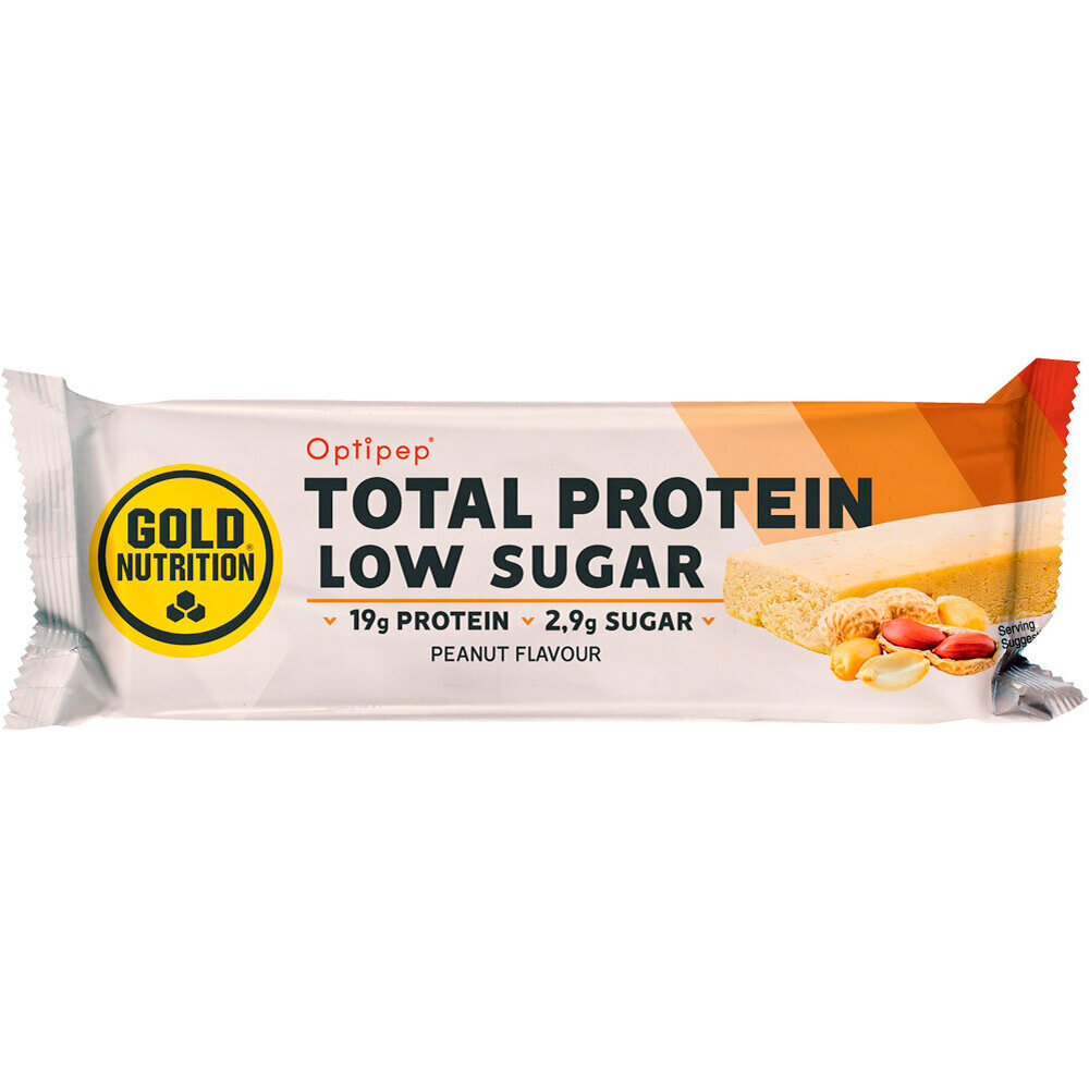 Gold Nutrition barritas energéticas T.PROT BAR LOW SUGAR CRUNCHY PEANUT 60G vista frontal