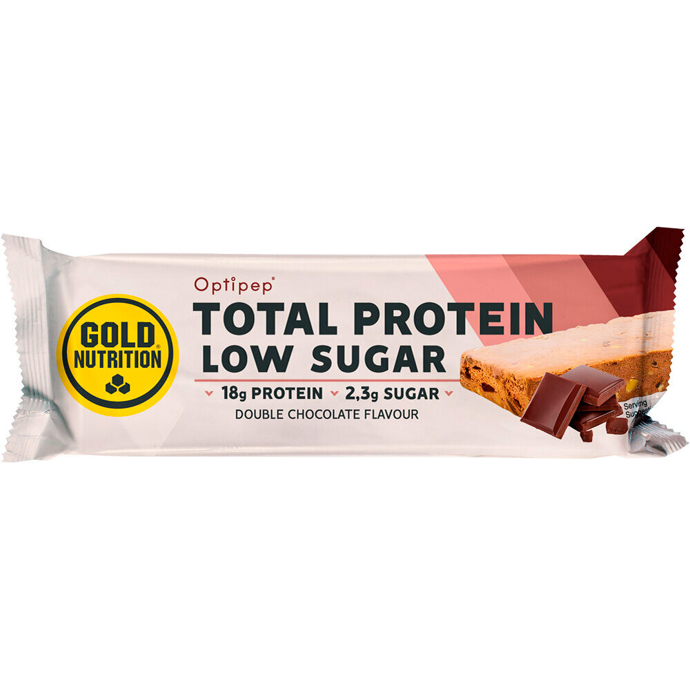 Gold Nutrition barritas energéticas T.PROT BAR LOW SUGAR DOUBLE CHOC - 60 G vista frontal