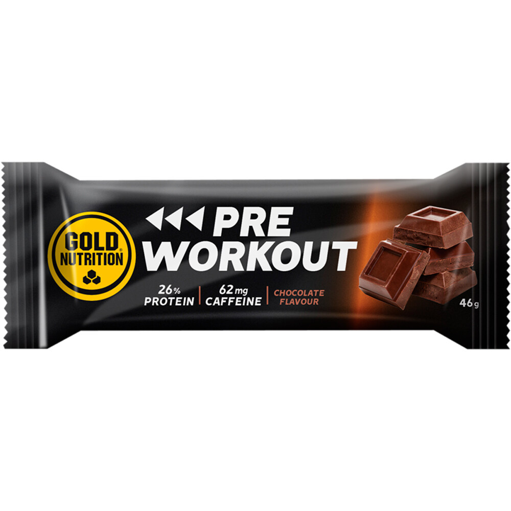 Gold Nutrition Bebidas Energeticas PRE WORKOUT BAR - CHOCOLATE -15 UN vista frontal