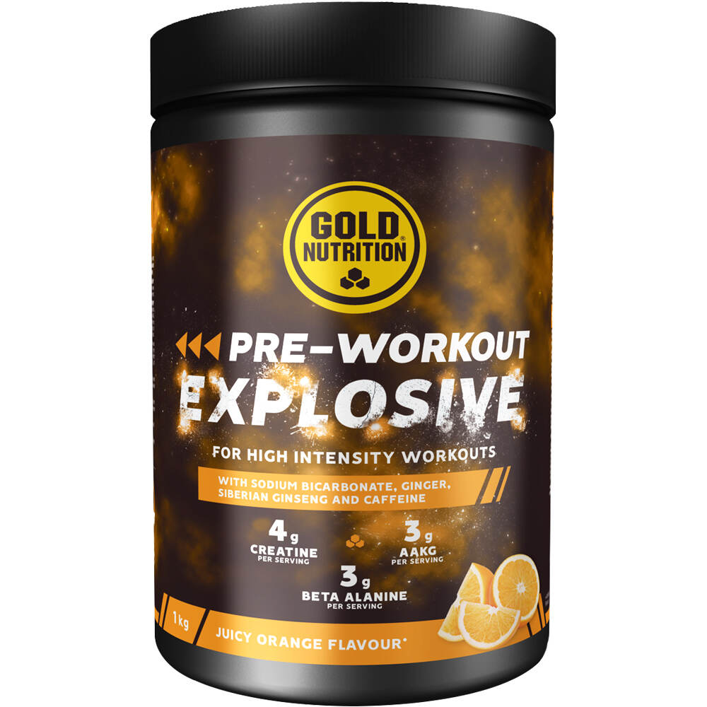 Gold Nutrition Bebidas Energeticas PRE-WORKOUT EXPLOSIVE ORANGE -1 KG vista frontal