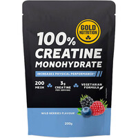 Gold Nutrition Creatinas CREATINE MONOHYDRATE RED FRUITS- 200 G vista frontal