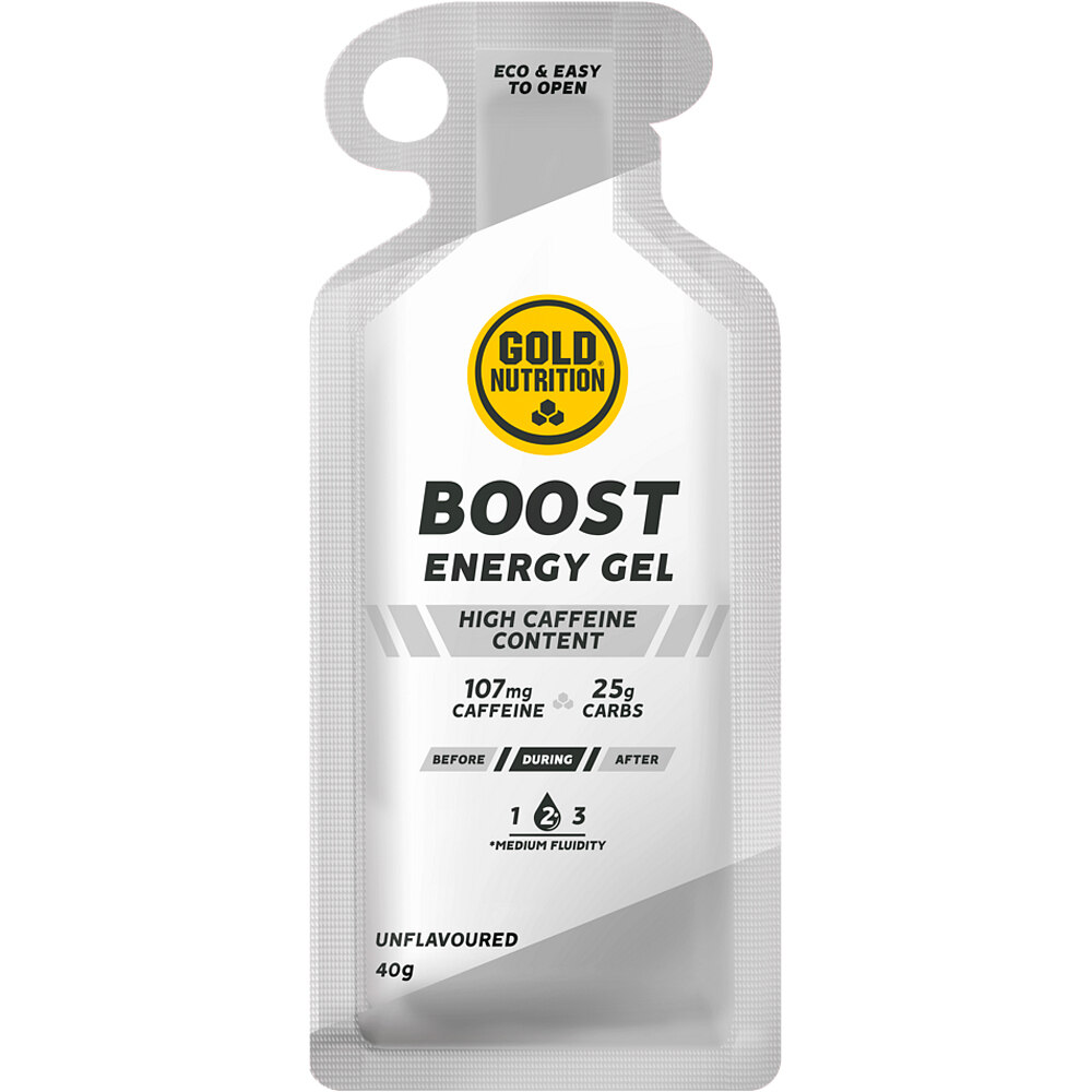 Gold Nutrition energía instantánea BOOST GEL UNFLAVOURED - 40 G vista frontal