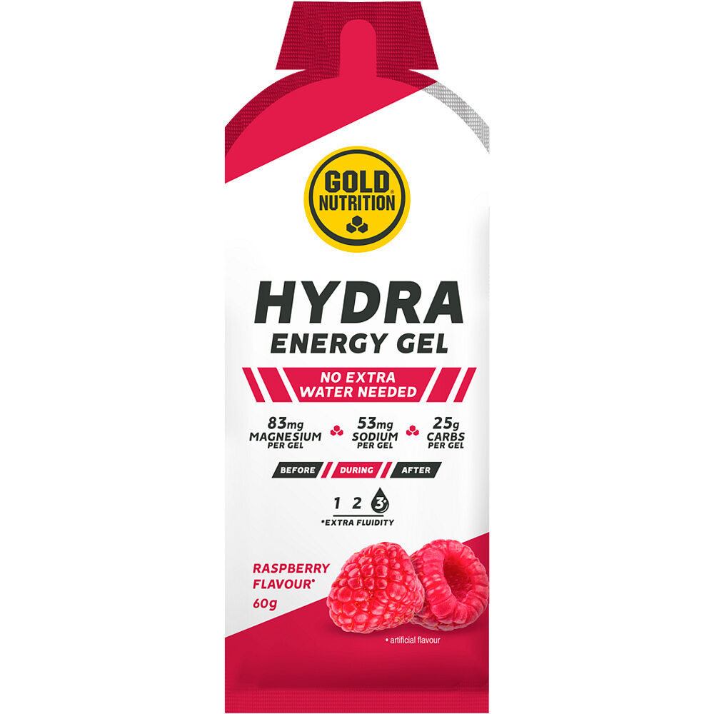 Gold Nutrition energía instantánea HYDRA GEL FRAMBUESA - 60 G vista frontal