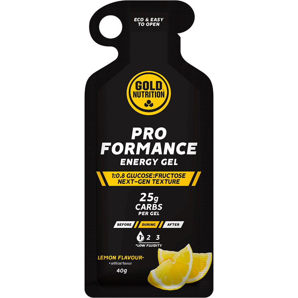 Gold Nutrition energía instantánea PRO.FORMANCE ENERGY GEL LEMON - 40 G vista frontal