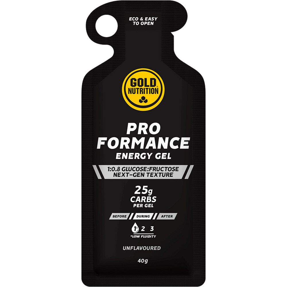 Gold Nutrition energía instantánea PRO.FORMANCE ENERGY GEL UNFLAVOURED 40G vista frontal