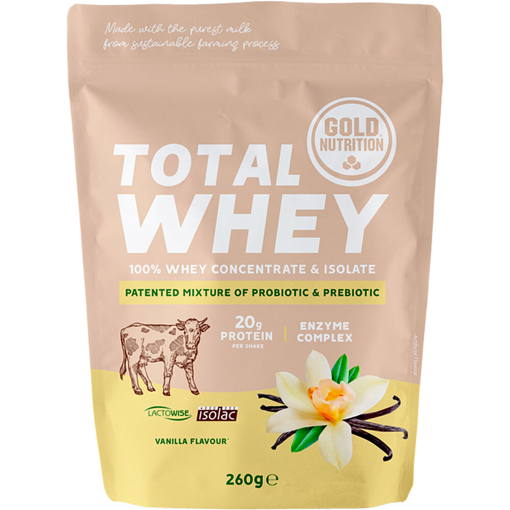 Gold Nutrition proteínas TOTAL WHEY VANILLA - 260 G vista frontal