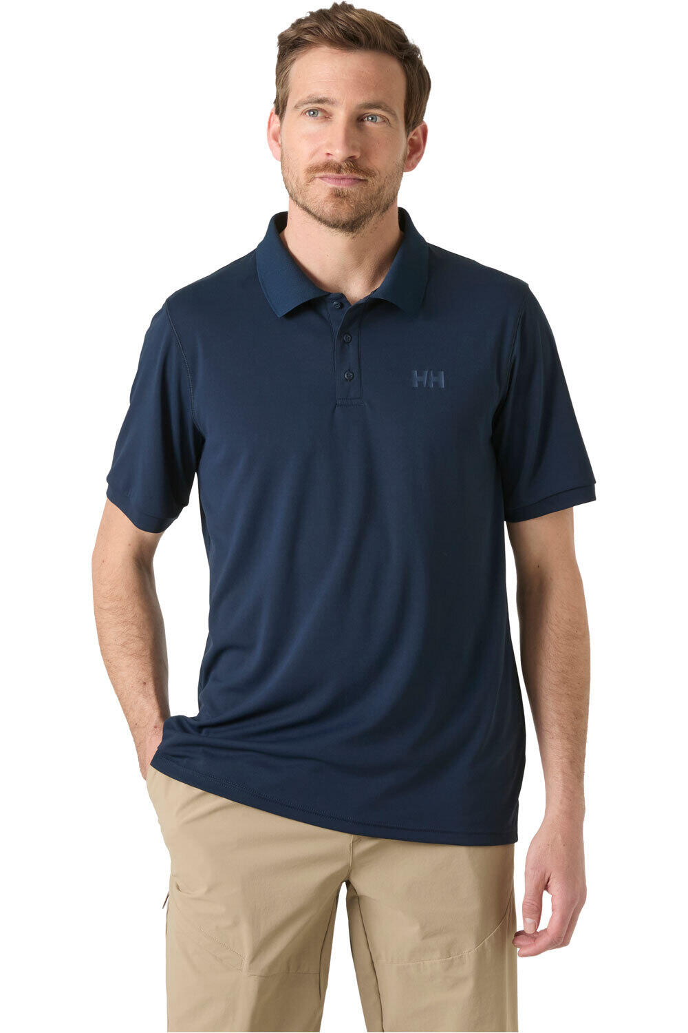 Helly Hansen camiseta montaña manga corta hombre LIFA ACTIVE SOLEN SS POLO vista frontal