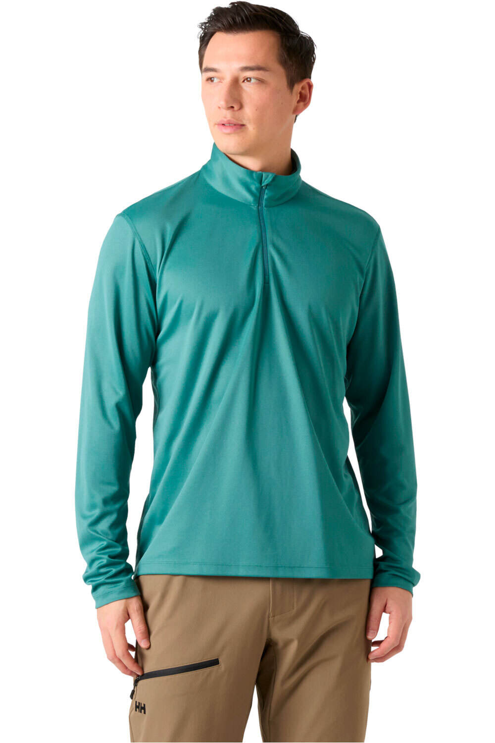 Helly Hansen camiseta montaña manga larga hombre HH TECH 1/2 ZIP 2.0 vista frontal