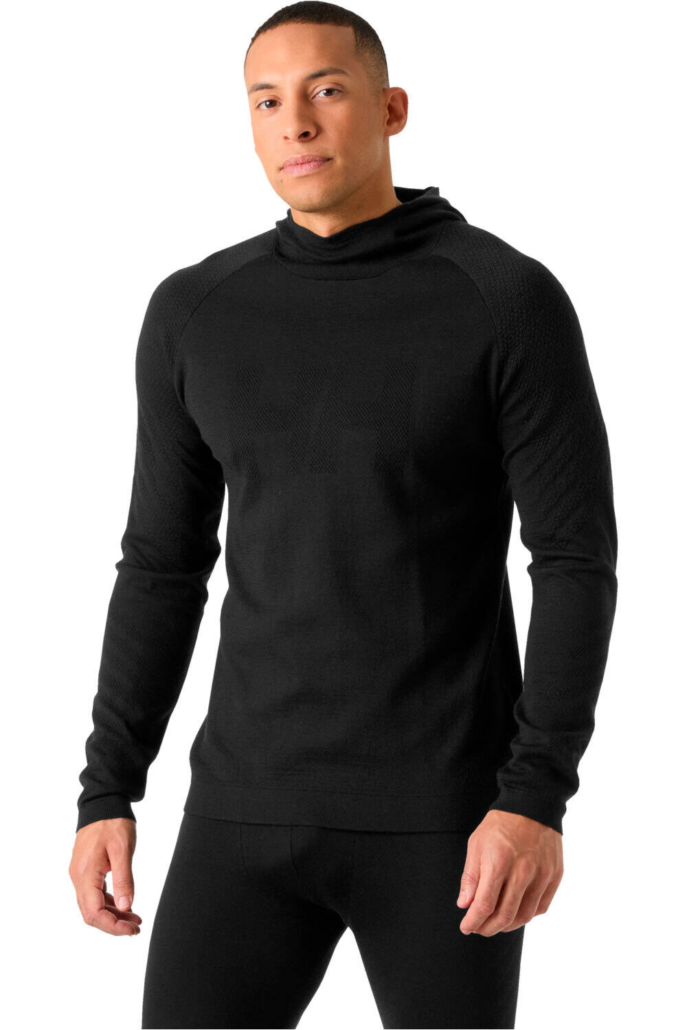 Helly Hansen camiseta montaña manga larga hombre LIFA MERINO KNITEVO HOODIE vista frontal