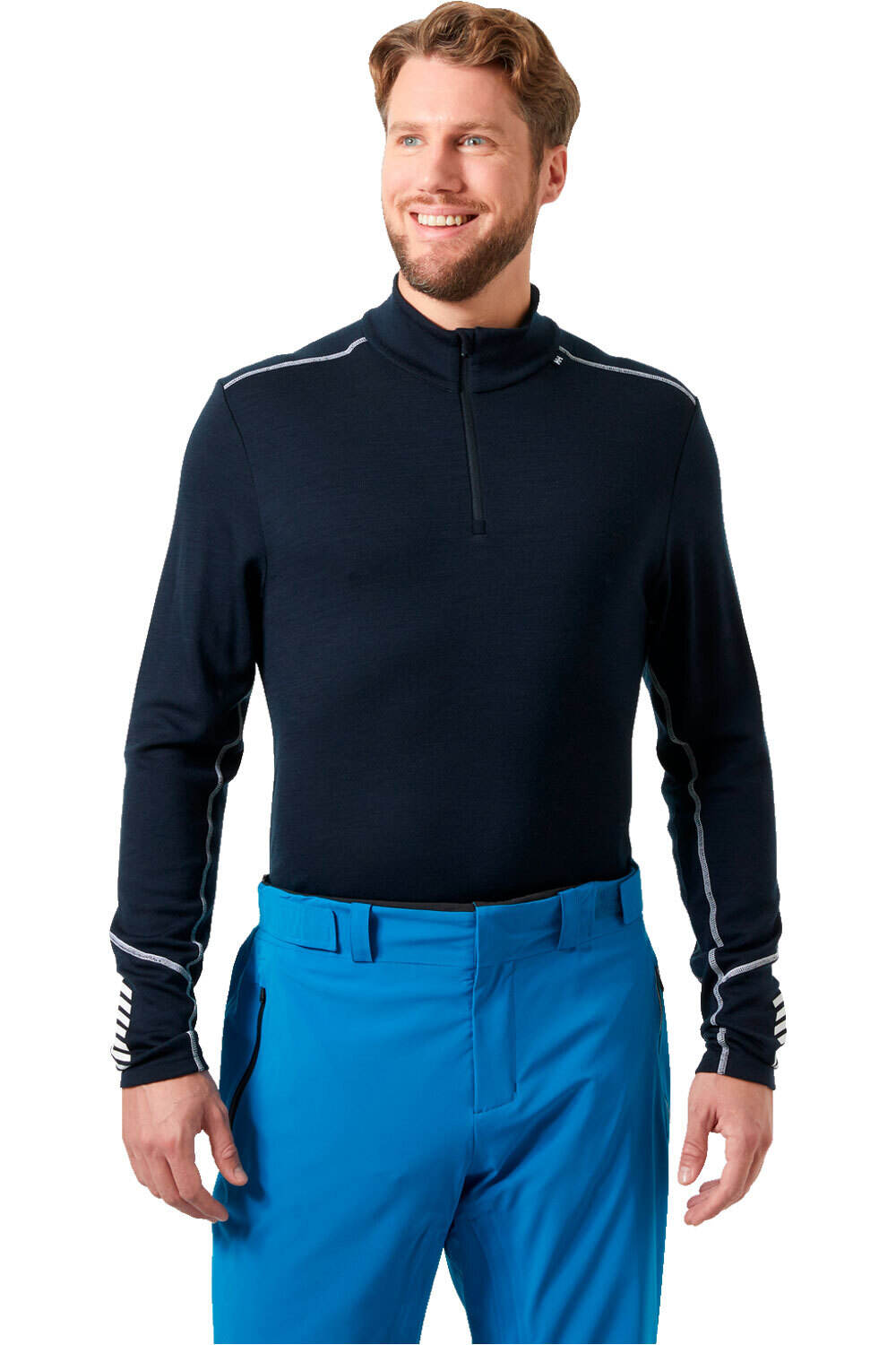 Helly Hansen camiseta térmica manga larga hombre LIFA MERINO MIDWEIGHT 1/2 ZIP vista frontal