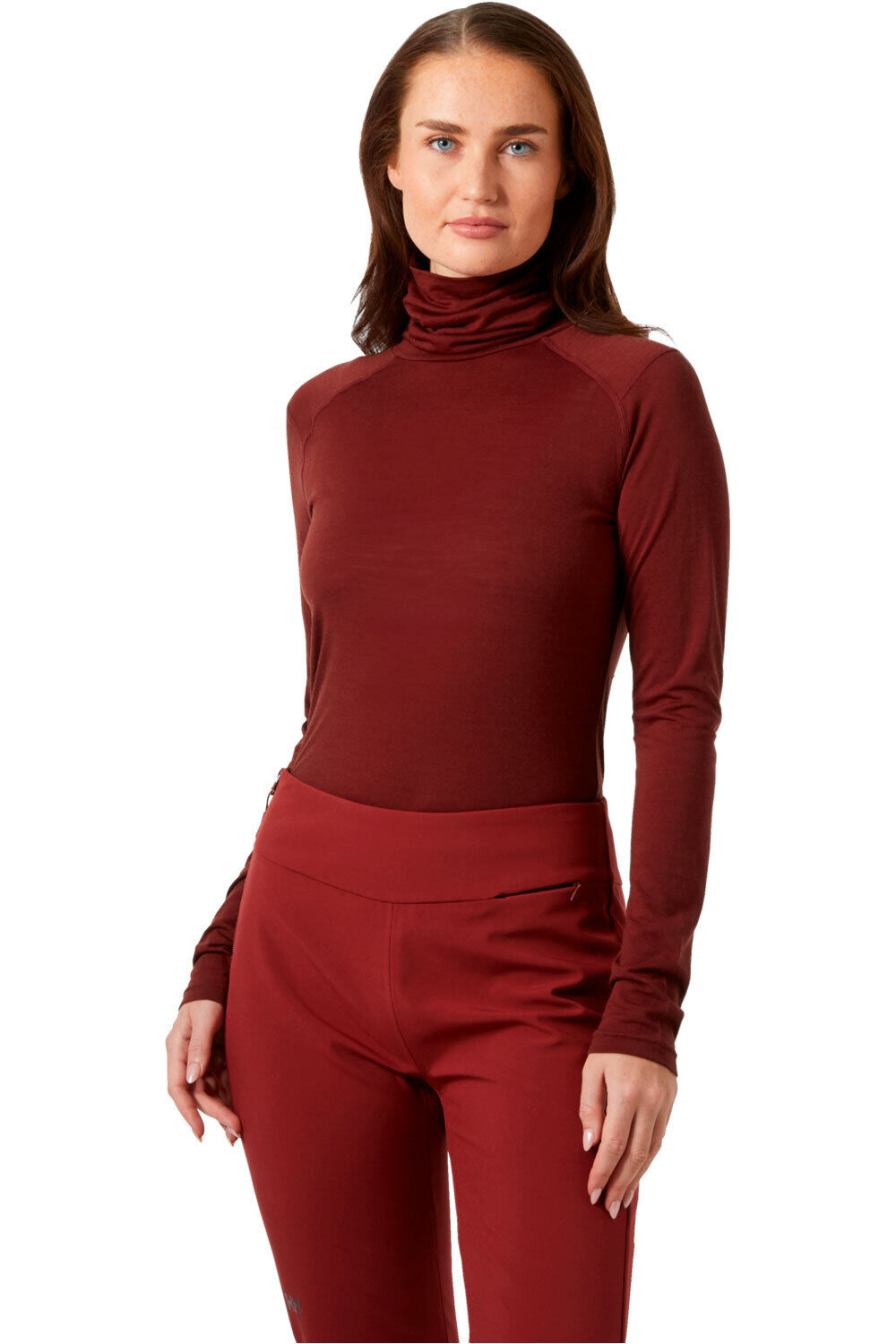 Helly Hansen camiseta térmica manga larga mujer W HH DURAWOOL HIGH NECK LS vista frontal