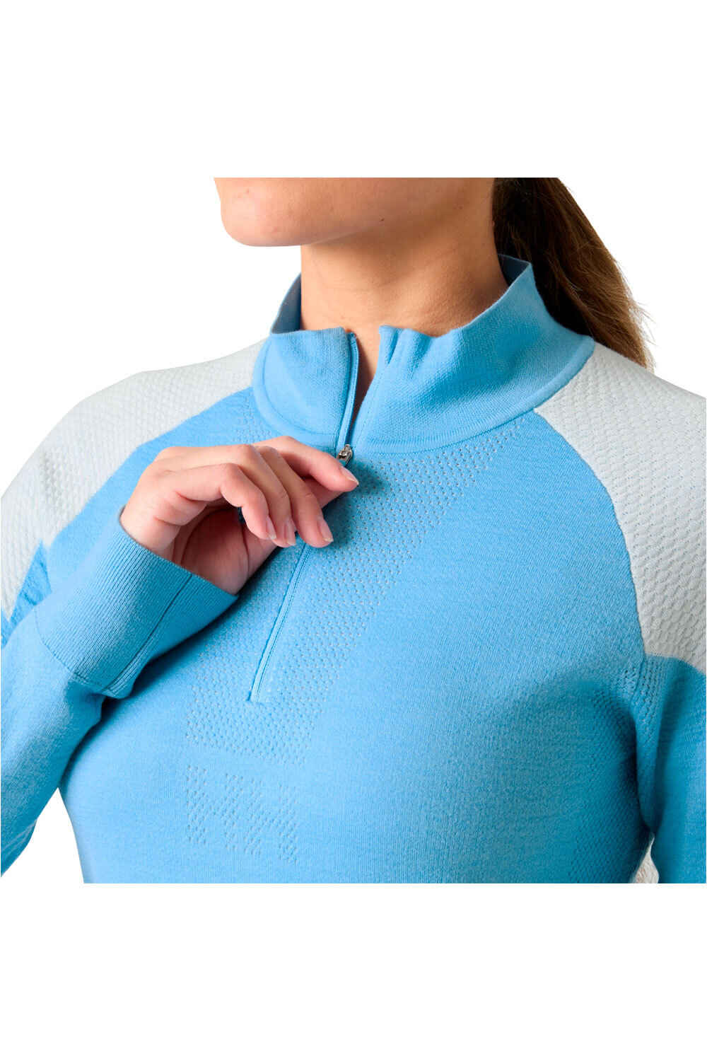 Helly Hansen camiseta térmica manga larga mujer W LIFA MERINO KNITEVO 1/2 ZIP vista detalle