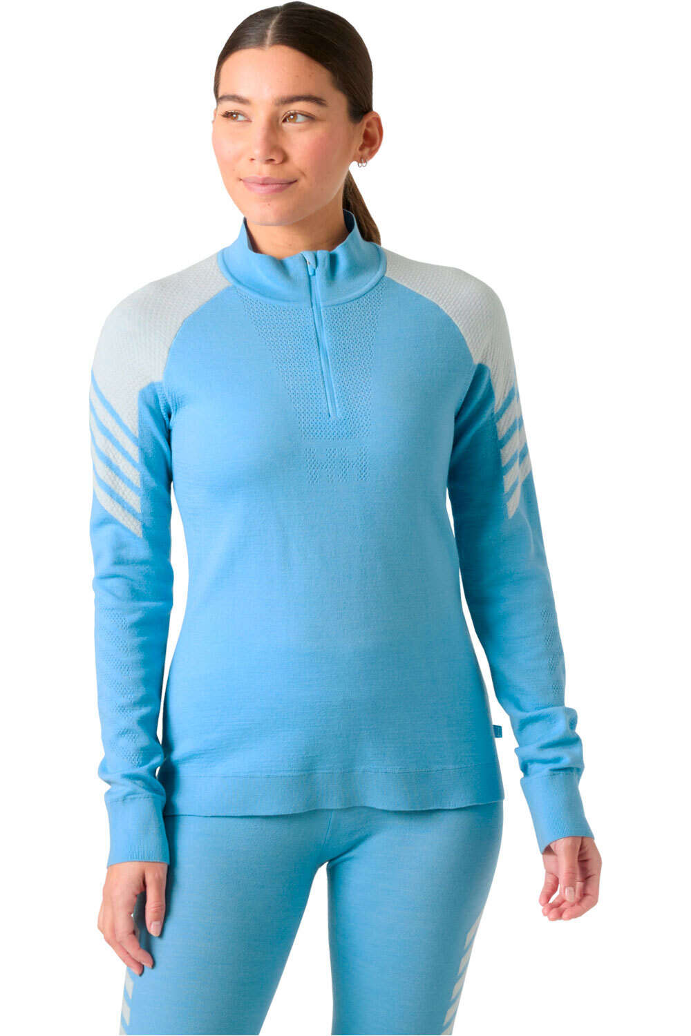 Helly Hansen camiseta térmica manga larga mujer W LIFA MERINO KNITEVO 1/2 ZIP vista frontal