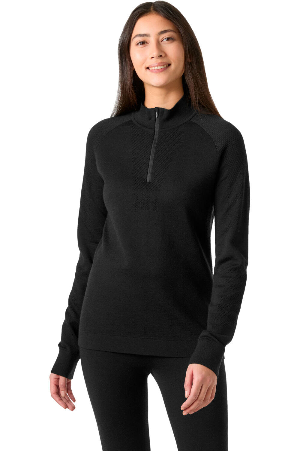Helly Hansen camiseta térmica manga larga mujer W LIFA MERINO KNITEVO 1/2 ZIP vista frontal
