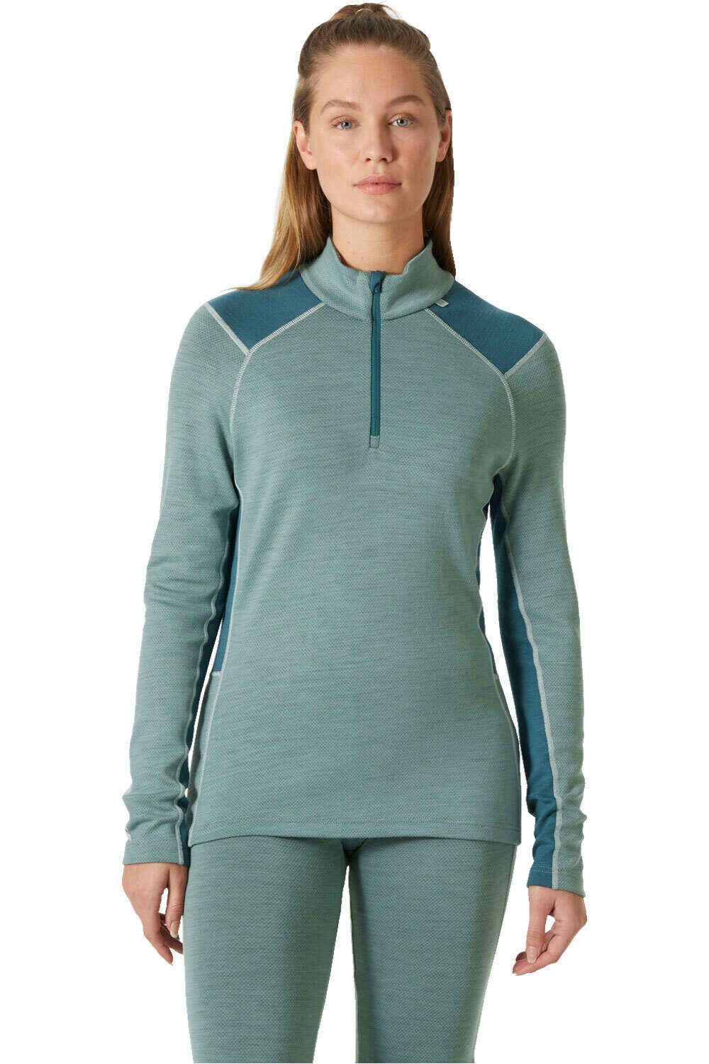 Helly Hansen camiseta térmica manga larga mujer W LIFA MERINO MIDW 1/2 ZIP vista frontal