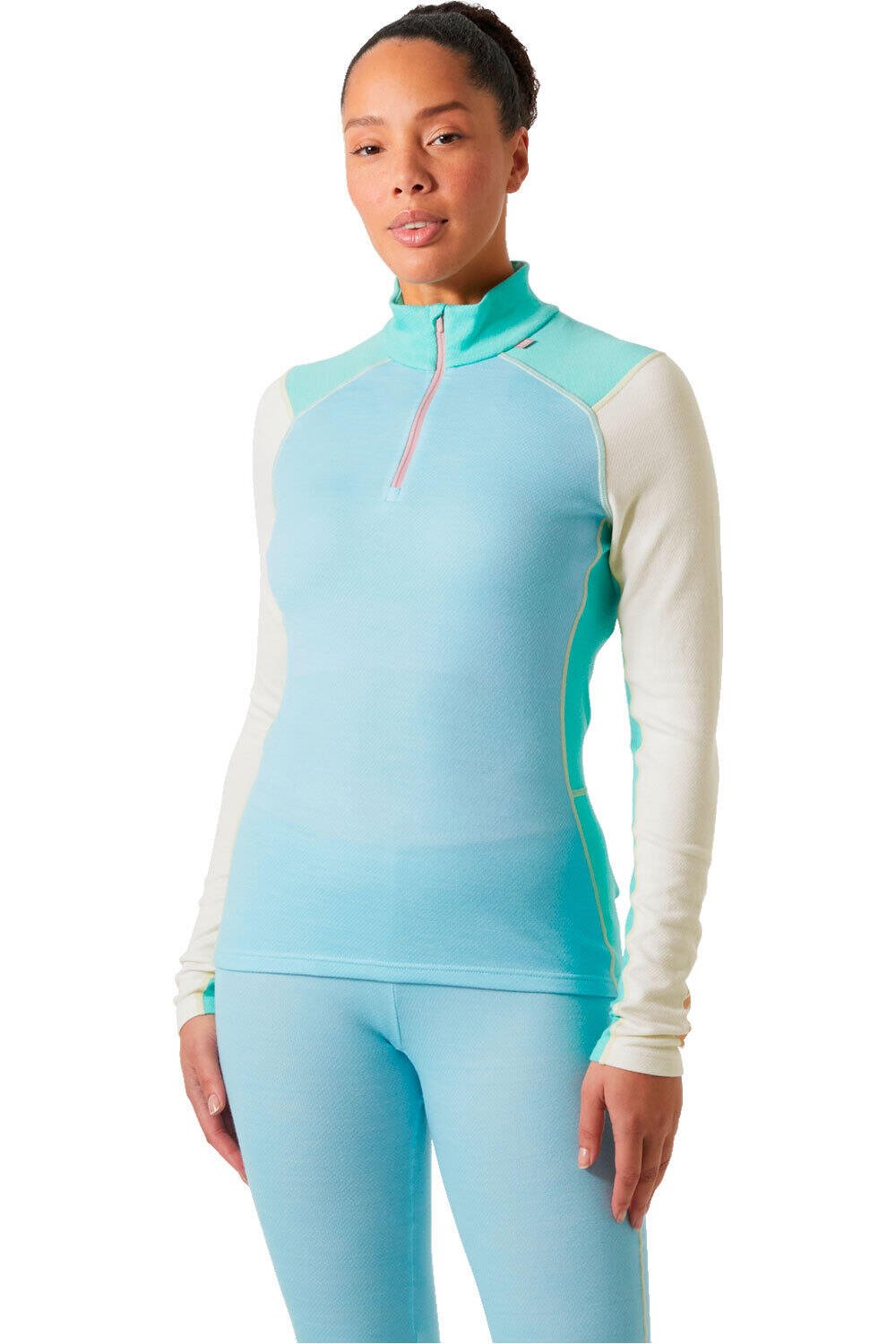 Helly Hansen camiseta térmica manga larga mujer W LIFA MERINO MIDW 1/2 ZIP vista frontal