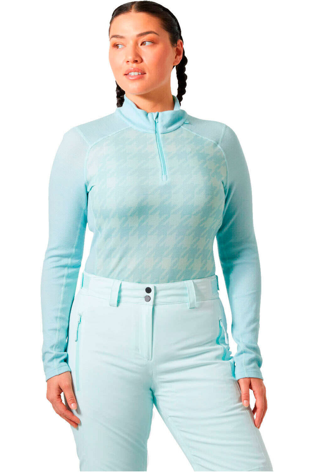 Helly Hansen camiseta térmica manga larga mujer W LIFA MERINO MIDW GRA 1/2 ZIP vista frontal