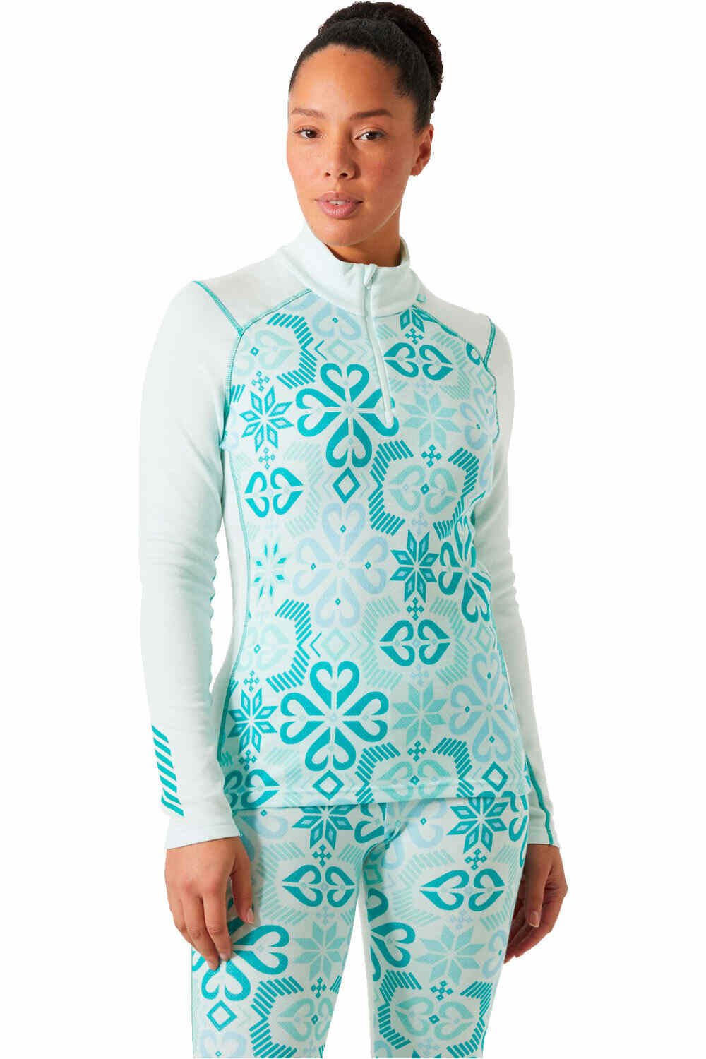 Helly Hansen camiseta térmica manga larga mujer W LIFA MERINO MIDW GRA 1/2 ZIP vista frontal