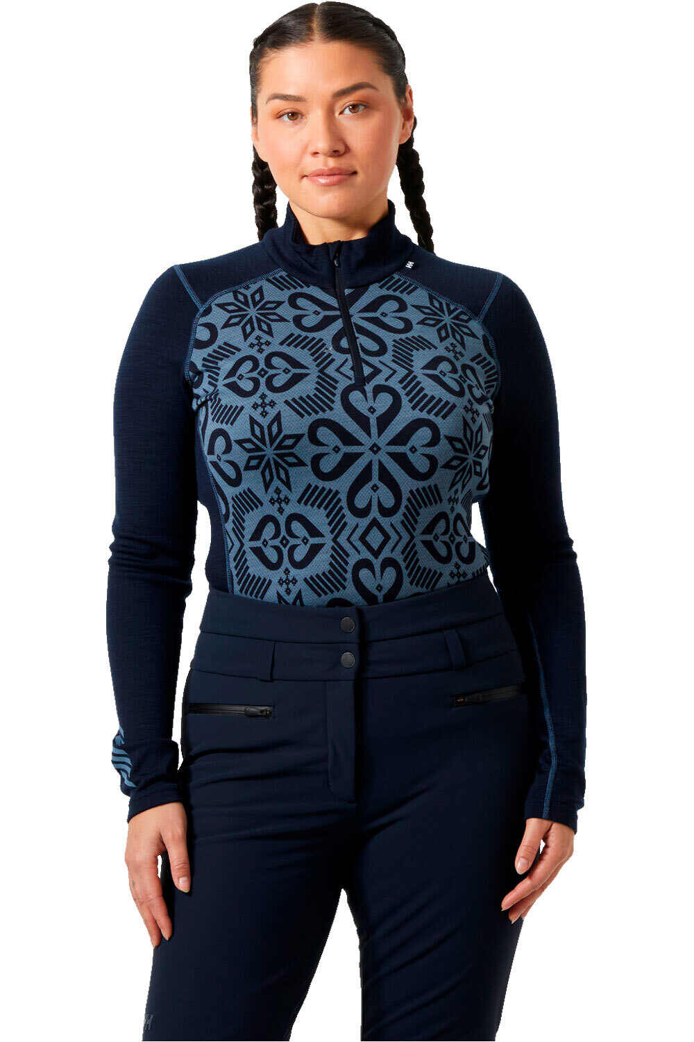 Helly Hansen camiseta térmica manga larga mujer W LIFA MERINO MIDW GRA 1/2 ZIP vista frontal