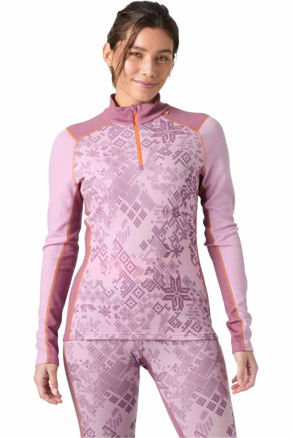 Helly Hansen camiseta térmica manga larga mujer W LIFA MERINO MIDW GRA 1/2 ZIP vista frontal