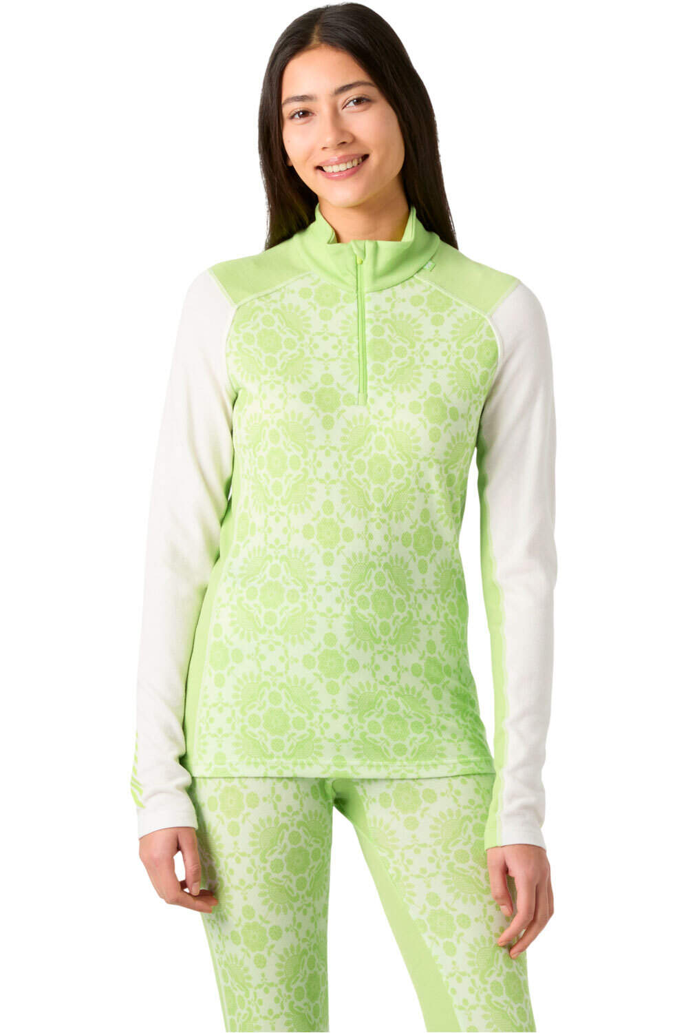 Helly Hansen camiseta térmica manga larga mujer W LIFA MERINO MIDW GRA 1/2 ZIP vista frontal
