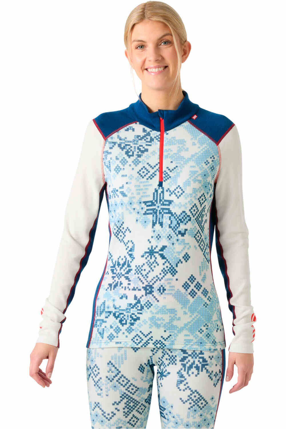 Helly Hansen camiseta térmica manga larga mujer W LIFA MERINO MIDW GRA 1/2 ZIP vista frontal