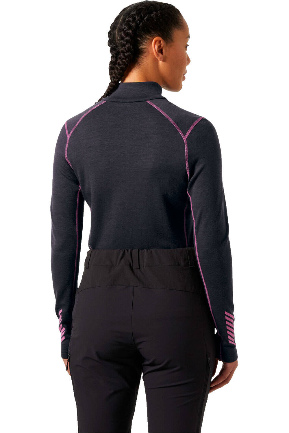 Helly Hansen camiseta térmica manga larga mujer W LIFA MERINO MIDW GRA 1/2 ZIP vista trasera