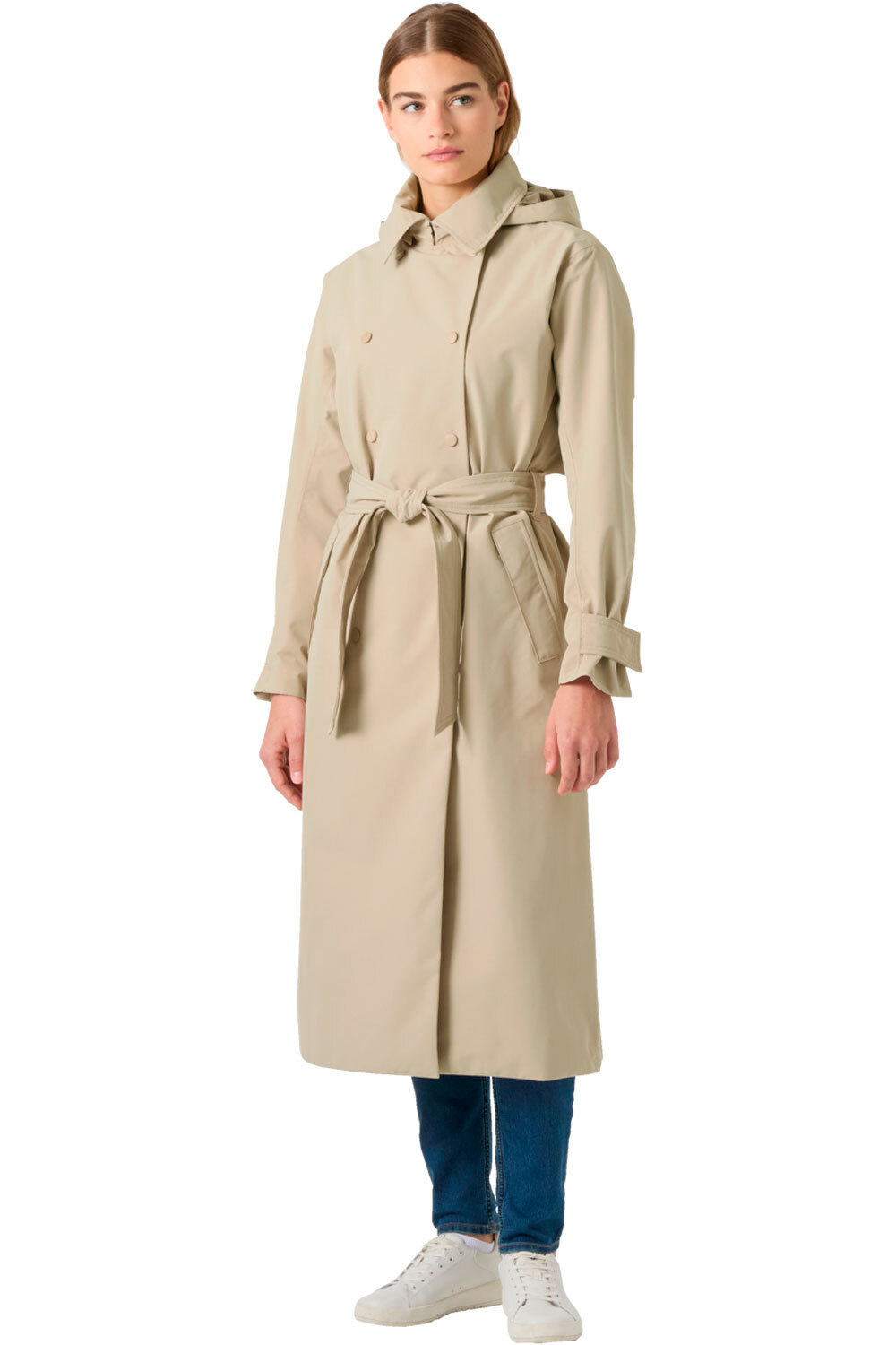 Helly Hansen chaqueta impermeable mujer W AVENUE LONG TRENCH vista frontal