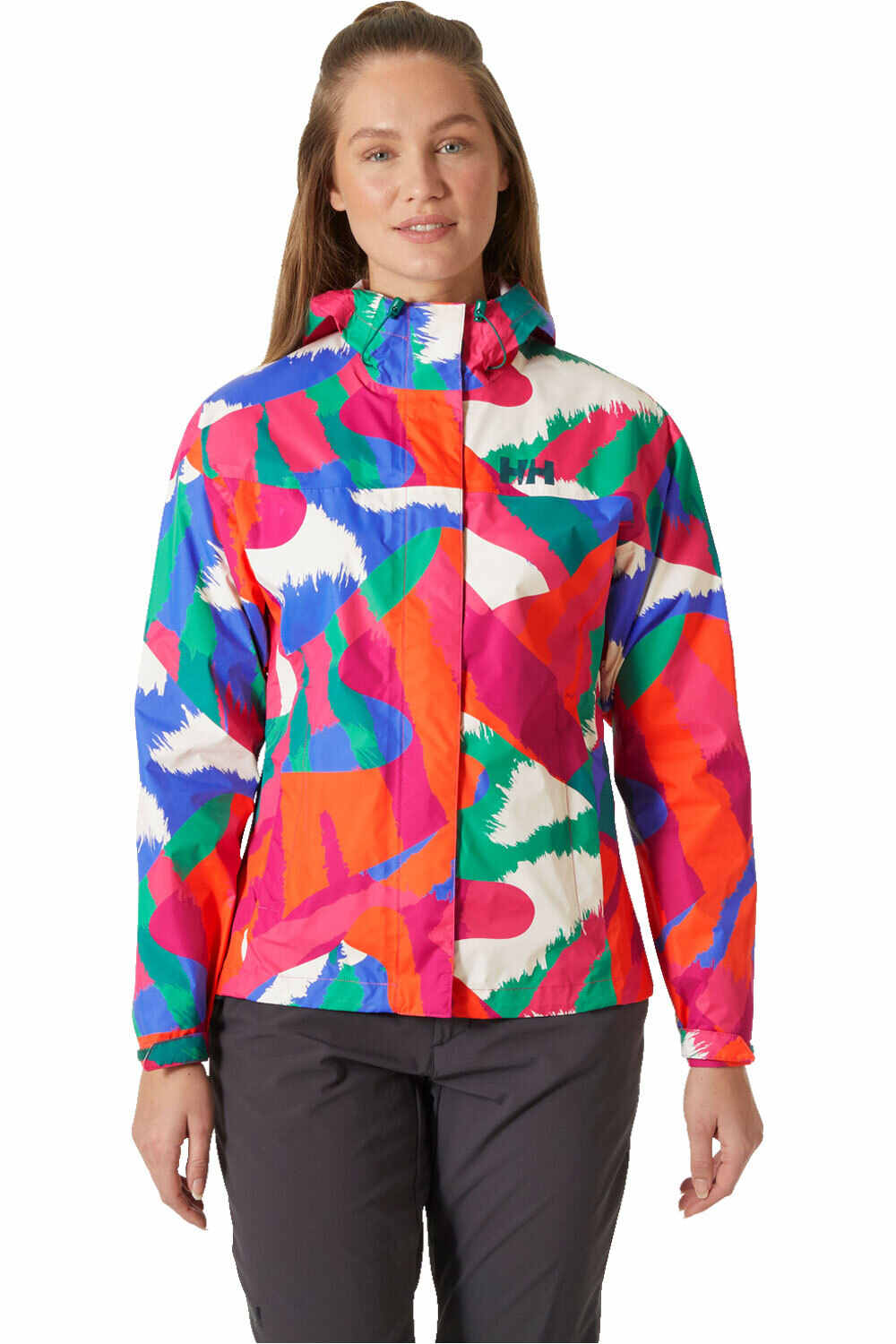 Helly Hansen chaqueta impermeable mujer W LOKE PRINT JACKET vista frontal