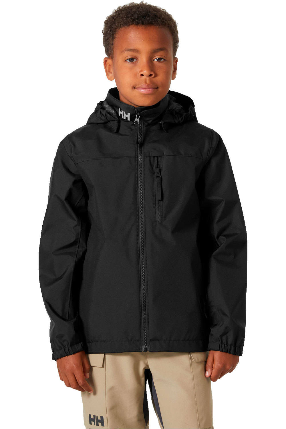Helly Hansen chaqueta impermeable niño JR CREW HOODED JACKET vista frontal