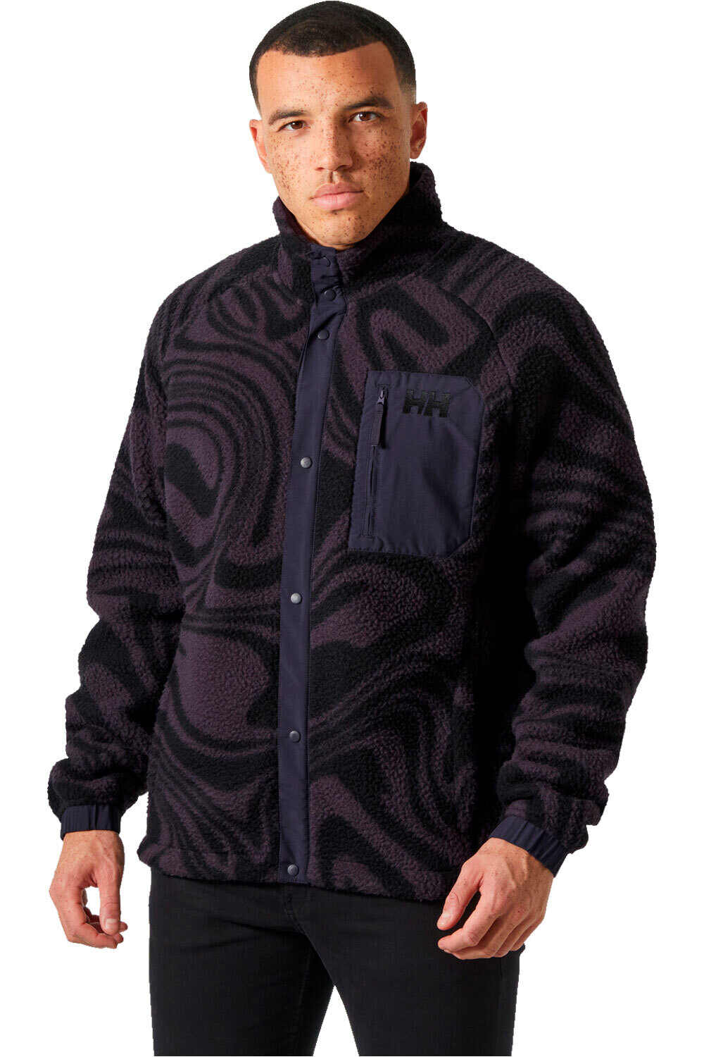 Helly Hansen forro polar hombre PANORAMA PRINTED PILE SNAP vista frontal