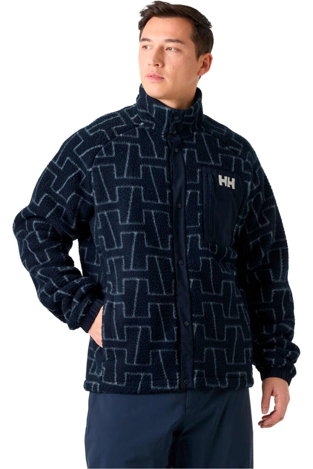 Helly Hansen forro polar hombre PANORAMA PRINTED PILE SNAP vista frontal