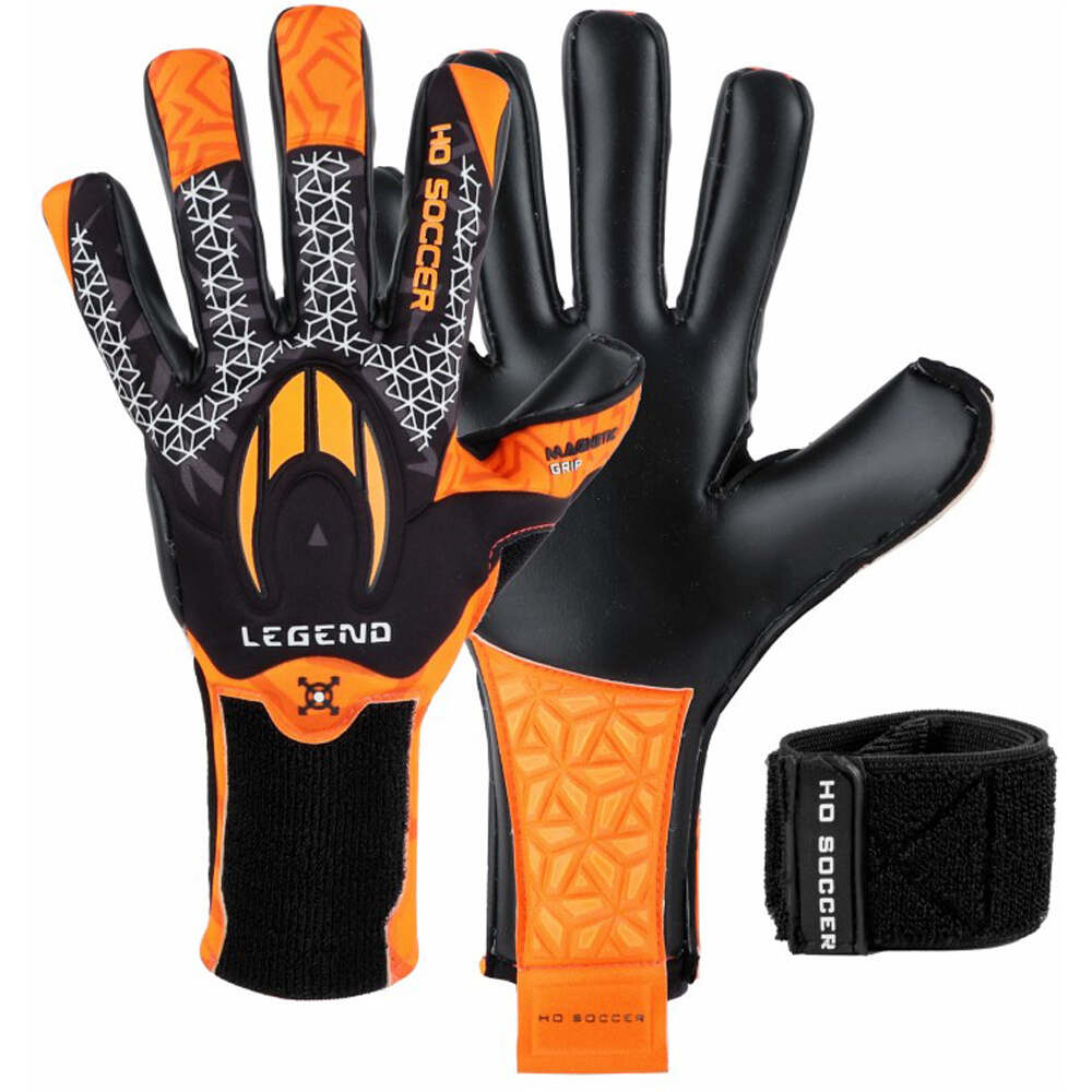 Ho Soccer guantes portero LEGEND III NG ORANGE SHADOW vista frontal