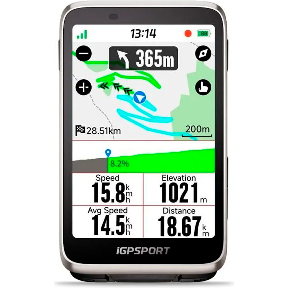 Igpsport gps bicicleta CICLOCOMPUTADOR BINAVI-BG2-GRIS vista frontal