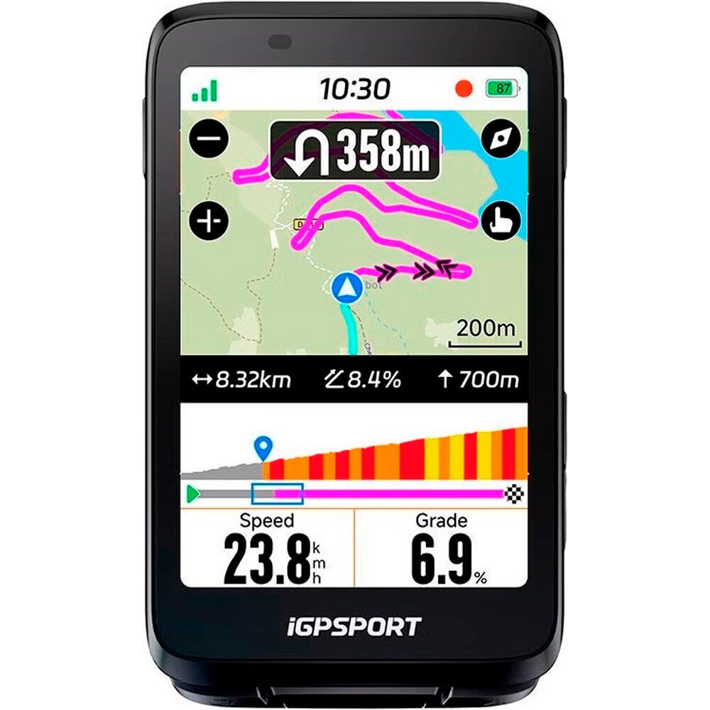 Igpsport gps bicicleta CICLOCOMPUTADOR BINAVI-BG2-NEGRO vista frontal