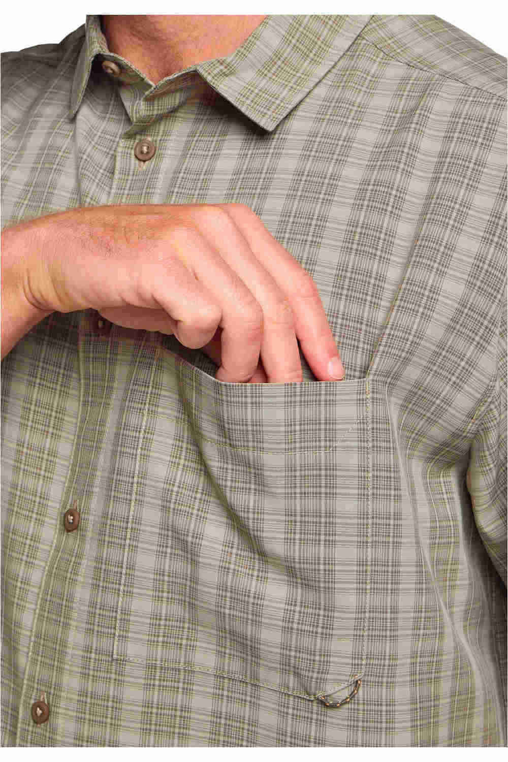 Jack Wolfskin camisa montaña manga corta hombre MESETA SHIRT M vista detalle