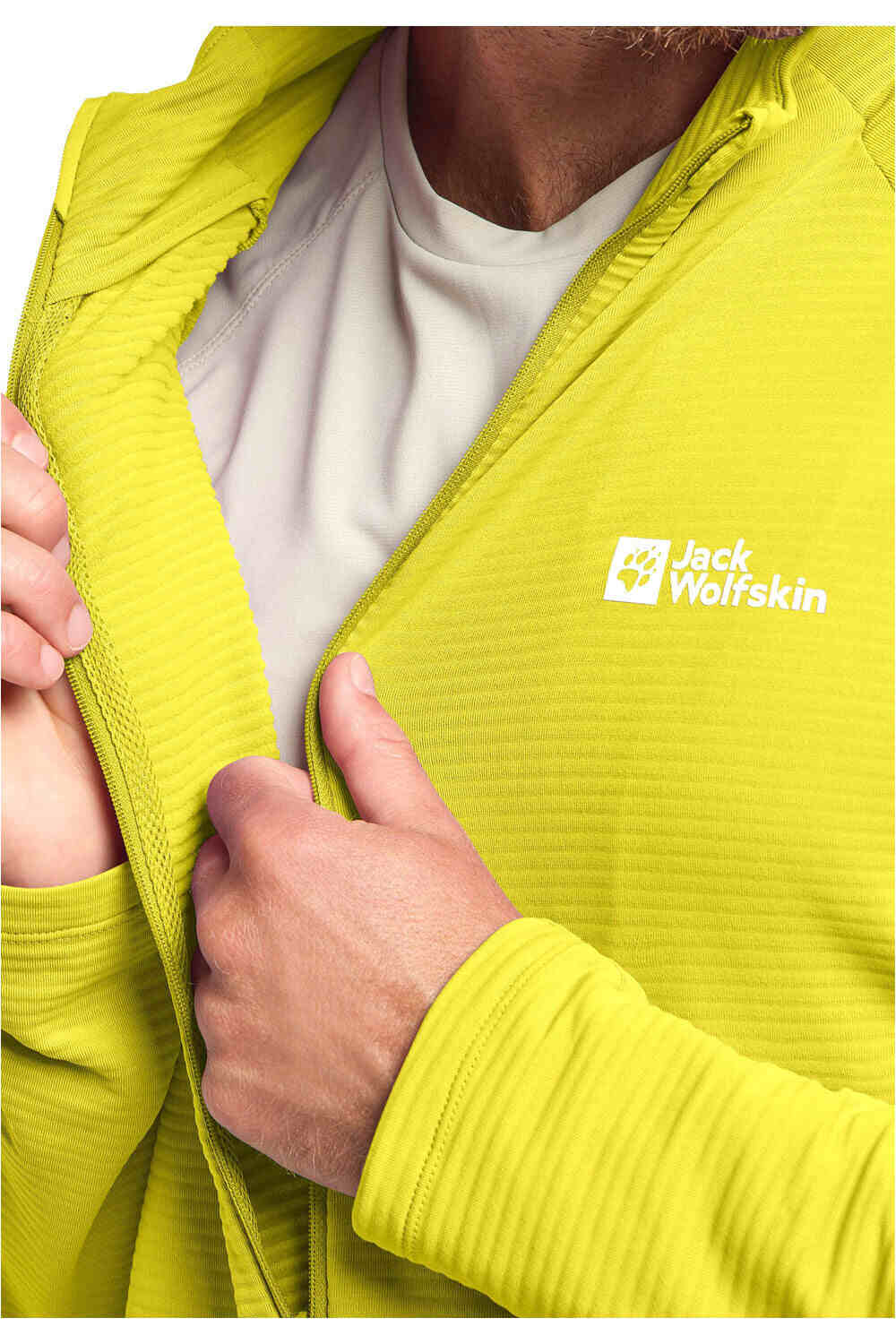 Jack Wolfskin forro polar hombre PRELIGHT FZ M vista detalle